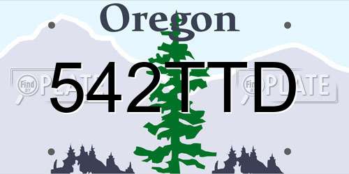 542TTD Oregon License Plate