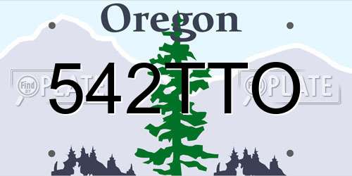 542TTO Oregon License Plate