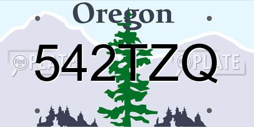 542TZQ Oregon License Plate