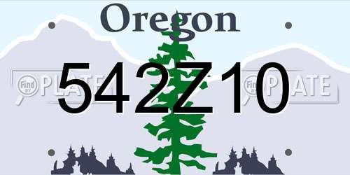 542Z10 Oregon License Plate