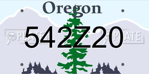 542Z20 Oregon License Plate