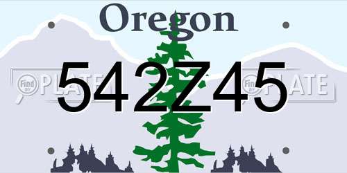 542Z45 Oregon License Plate