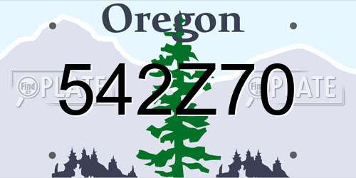 542Z70 Oregon License Plate