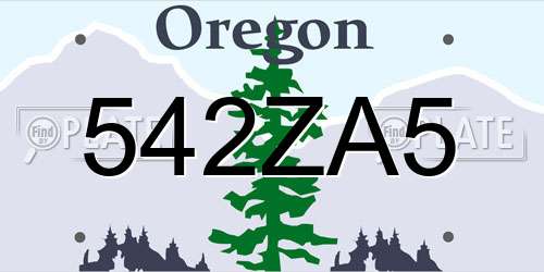 542ZA5 Oregon License Plate