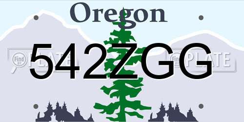 542ZGG Oregon License Plate