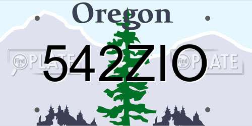 542ZIO Oregon License Plate