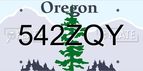 542ZQY Oregon License Plate