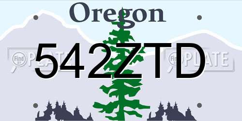 542ZTD Oregon License Plate