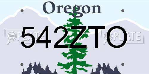 542ZTO Oregon License Plate