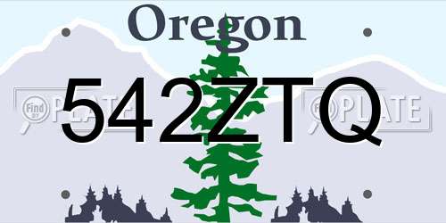 542ZTQ Oregon License Plate