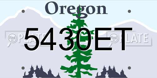 5430ET Oregon License Plate