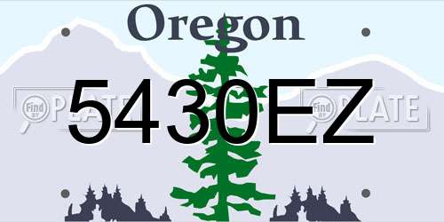 5430EZ Oregon License Plate