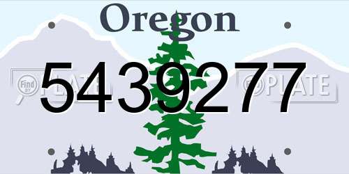 5439277 Oregon License Plate