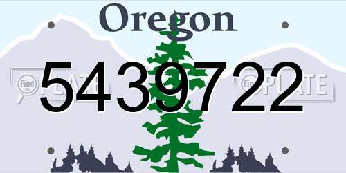 5439722 Oregon License Plate
