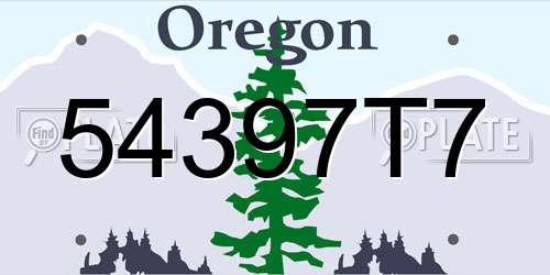 54397T7 Oregon License Plate
