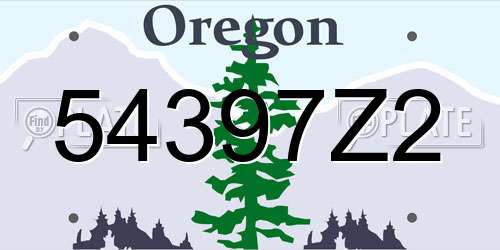 54397Z2 Oregon License Plate