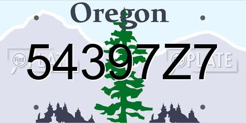 54397Z7 Oregon License Plate