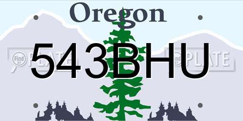 543BHU Oregon License Plate