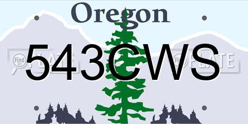 543CWS Oregon License Plate