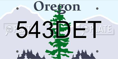 543DET Oregon License Plate