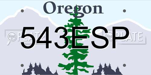 543ESP Oregon License Plate