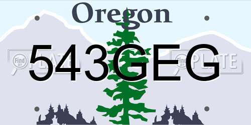 543GEG Oregon License Plate