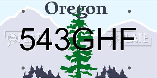 543GHF Oregon License Plate