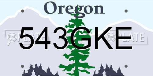 543GKE Oregon License Plate