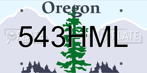 543HML Oregon License Plate