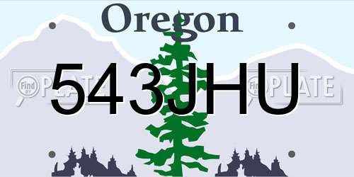 543JHU Oregon License Plate