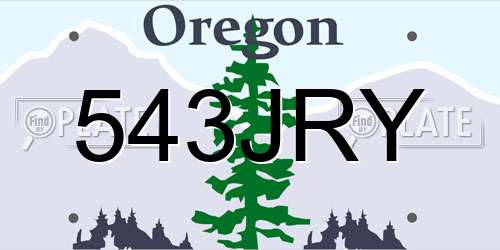 543JRY Oregon License Plate