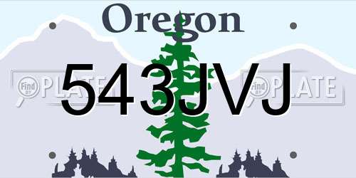 543JVJ Oregon License Plate