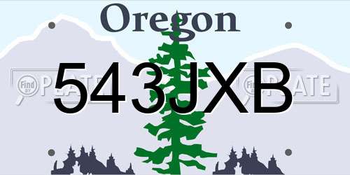 543JXB Oregon License Plate