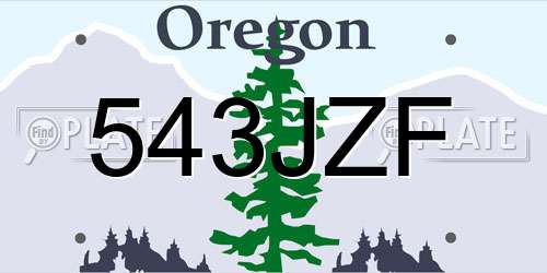 543JZF Oregon License Plate