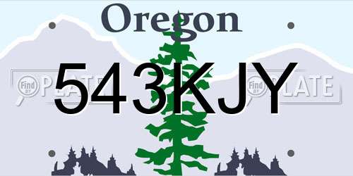 543KJY Oregon License Plate