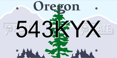 543KYX Oregon License Plate
