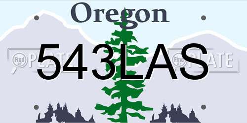 543LAS Oregon License Plate