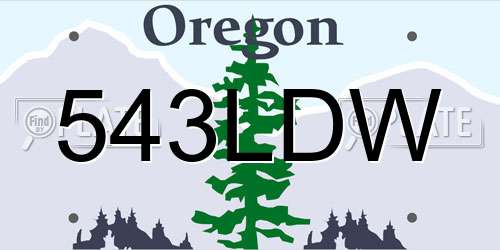 543LDW Oregon License Plate