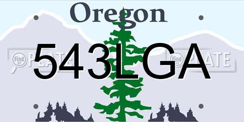 543LGA Oregon License Plate