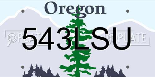 543LSU Oregon License Plate