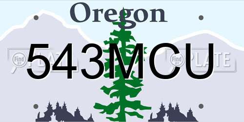 543MCU Oregon License Plate