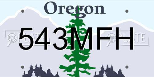 543MFH Oregon License Plate