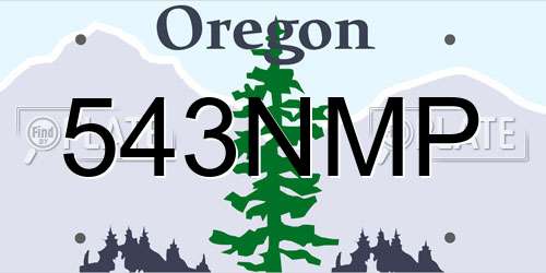 543NMP Oregon License Plate