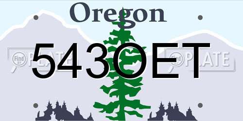 543OET Oregon License Plate