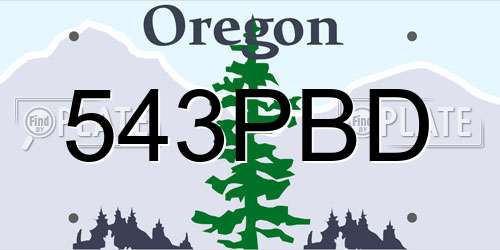 543PBD Oregon License Plate