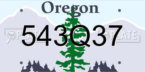543Q37 Oregon License Plate