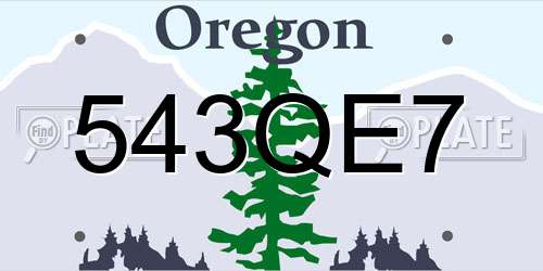 543QE7 Oregon License Plate