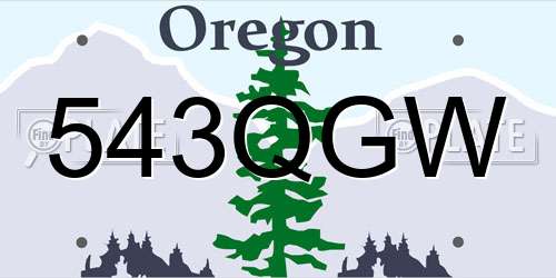 543QGW Oregon License Plate