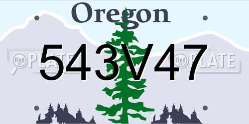 543V47 Oregon License Plate