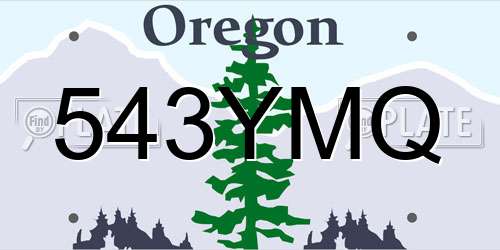 543YMQ Oregon License Plate
